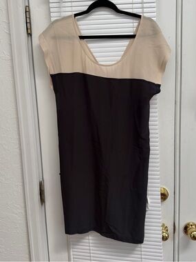 Two-Tone Cream and Black Silk Humanoid Dress